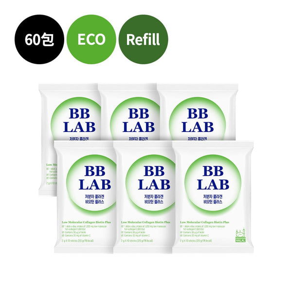 BB LAB 皮膚健康 [詰め替え用] 低分子コラーゲン ビオチンプラス・6パック(６０包)
